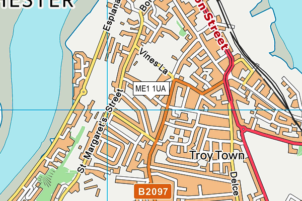 ME1 1UA map - OS VectorMap District (Ordnance Survey) ME1 1UA map - OS VectorMap District (Ordnance Survey)
