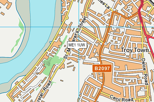 ME1 1UW map - OS VectorMap District (Ordnance Survey) ME1 1UW map - OS VectorMap District (Ordnance Survey)