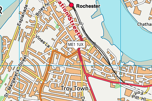 ME1 1UX map - OS VectorMap District (Ordnance Survey) ME1 1UX map - OS VectorMap District (Ordnance Survey)