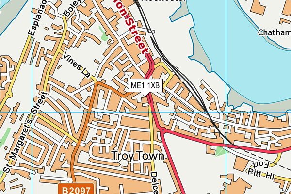 ME1 1XB map - OS VectorMap District (Ordnance Survey) ME1 1XB map - OS VectorMap District (Ordnance Survey)