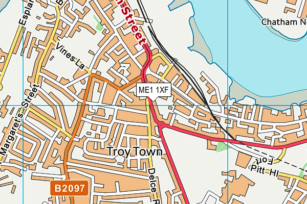 ME1 1XF map - OS VectorMap District (Ordnance Survey)