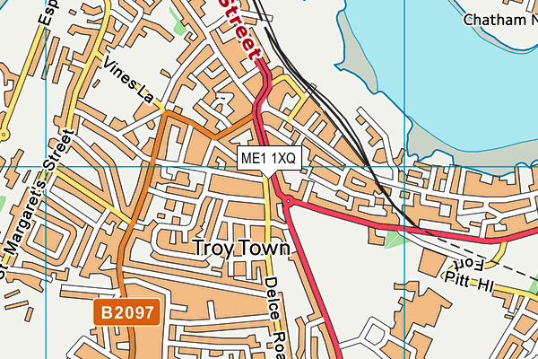 ME1 1XQ map - OS VectorMap District (Ordnance Survey) ME1 1XQ map - OS VectorMap District (Ordnance Survey)