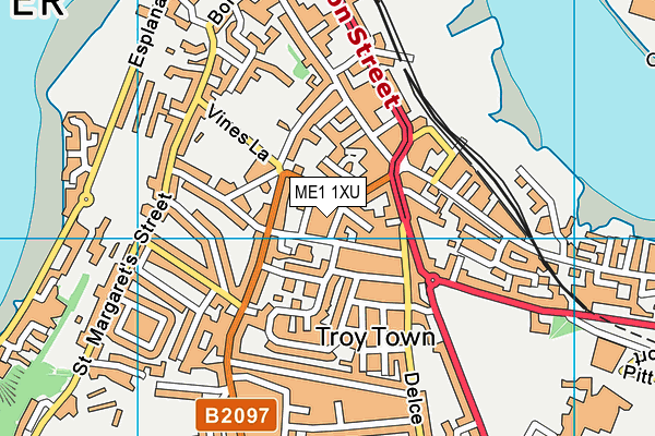 ME1 1XU map - OS VectorMap District (Ordnance Survey)