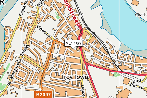 ME1 1XW map - OS VectorMap District (Ordnance Survey)