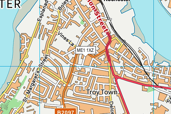 ME1 1XZ map - OS VectorMap District (Ordnance Survey) ME1 1XZ map - OS VectorMap District (Ordnance Survey)