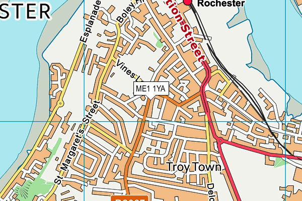 ME1 1YA map - OS VectorMap District (Ordnance Survey)