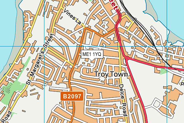 ME1 1YQ map - OS VectorMap District (Ordnance Survey) ME1 1YQ map - OS VectorMap District (Ordnance Survey)