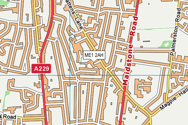 ME1 2AH map - OS VectorMap District (Ordnance Survey) ME1 2AH map - OS VectorMap District (Ordnance Survey)