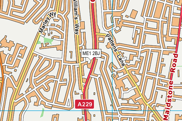 ME1 2BJ map - OS VectorMap District (Ordnance Survey)