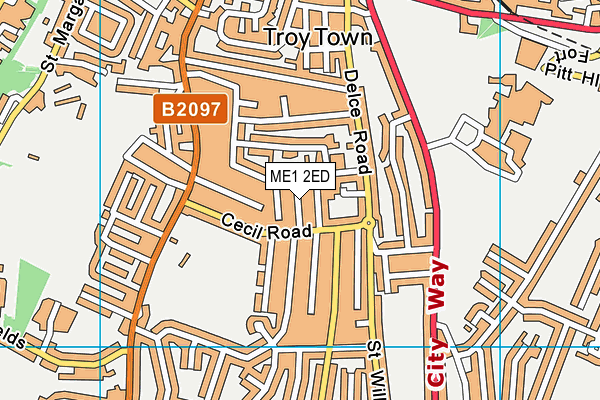 ME1 2ED map - OS VectorMap District (Ordnance Survey) ME1 2ED map - OS VectorMap District (Ordnance Survey)