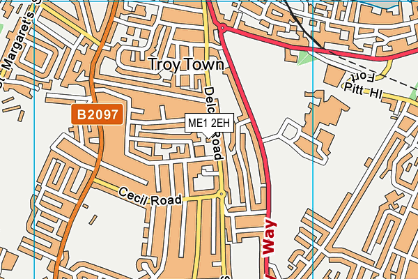 ME1 2EH map - OS VectorMap District (Ordnance Survey) ME1 2EH map - OS VectorMap District (Ordnance Survey)