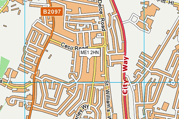ME1 2HN map - OS VectorMap District (Ordnance Survey) ME1 2HN map - OS VectorMap District (Ordnance Survey)