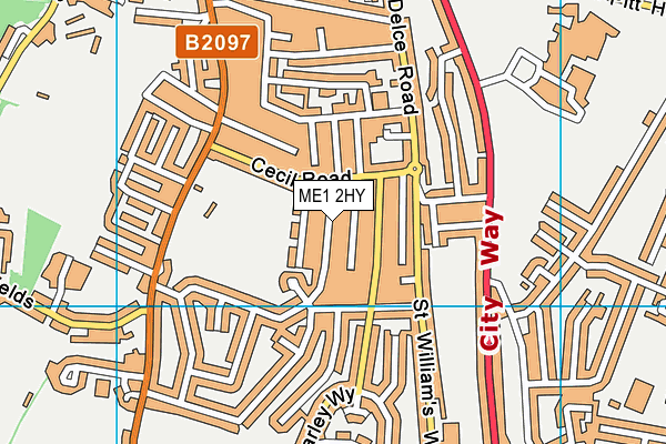 ME1 2HY map - OS VectorMap District (Ordnance Survey) ME1 2HY map - OS VectorMap District (Ordnance Survey)