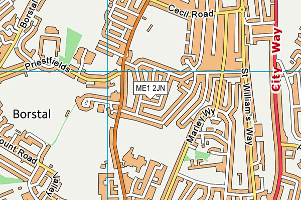ME1 2JN map - OS VectorMap District (Ordnance Survey) ME1 2JN map - OS VectorMap District (Ordnance Survey)