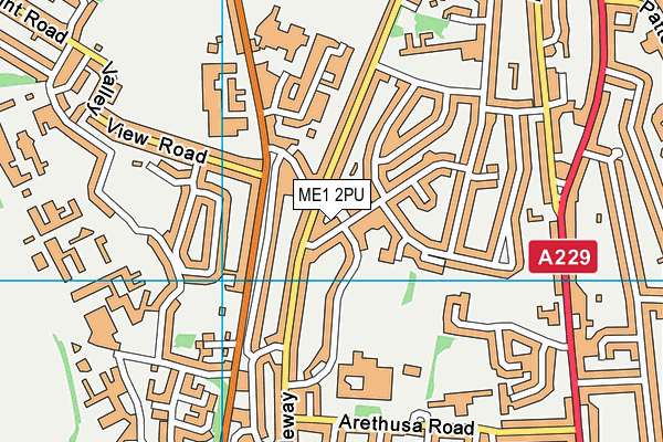 ME1 2PU map - OS VectorMap District (Ordnance Survey) ME1 2PU map - OS VectorMap District (Ordnance Survey)