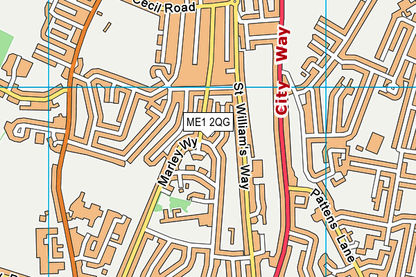 ME1 2QG map - OS VectorMap District (Ordnance Survey) ME1 2QG map - OS VectorMap District (Ordnance Survey)