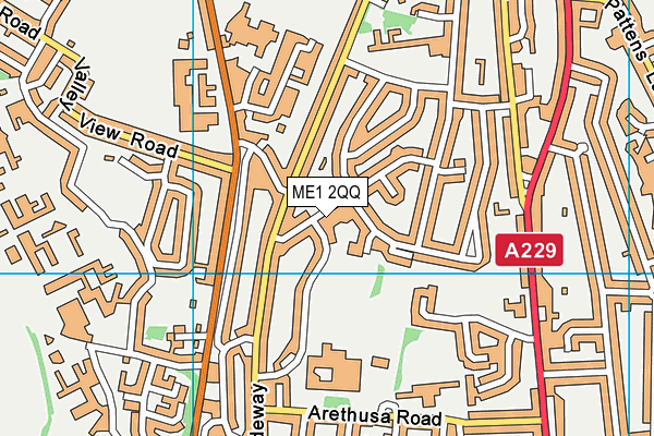 ME1 2QQ map - OS VectorMap District (Ordnance Survey) ME1 2QQ map - OS VectorMap District (Ordnance Survey)