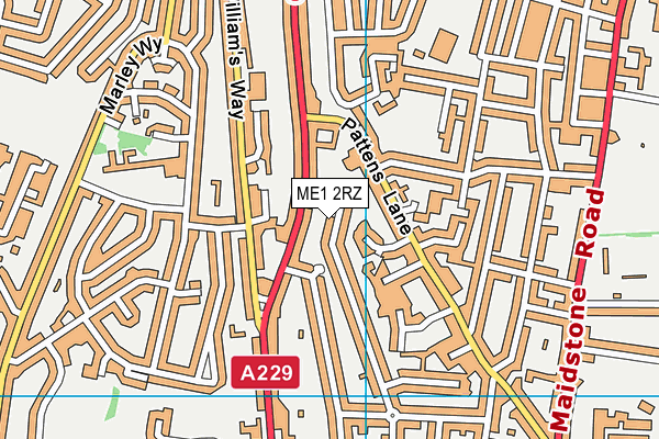 ME1 2RZ map - OS VectorMap District (Ordnance Survey) ME1 2RZ map - OS VectorMap District (Ordnance Survey)