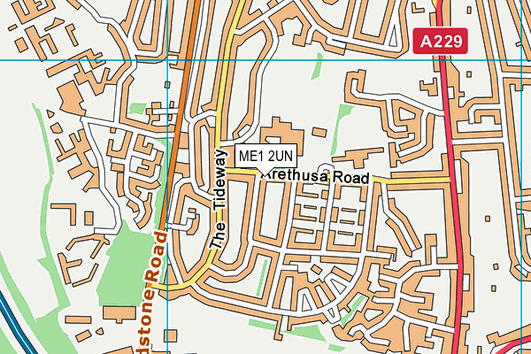 ME1 2UN map - OS VectorMap District (Ordnance Survey)