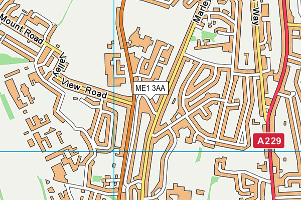 ME1 3AA map - OS VectorMap District (Ordnance Survey) ME1 3AA map - OS VectorMap District (Ordnance Survey)