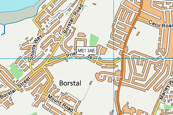 ME1 3AE map - OS VectorMap District (Ordnance Survey)
