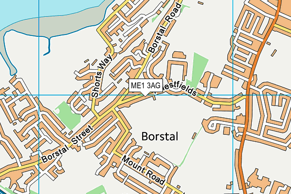 ME1 3AG map - OS VectorMap District (Ordnance Survey)