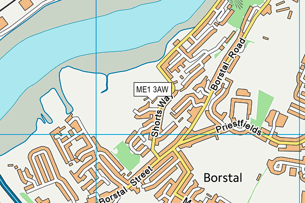 ME1 3AW map - OS VectorMap District (Ordnance Survey)