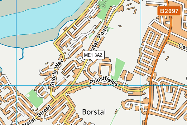 ME1 3AZ map - OS VectorMap District (Ordnance Survey)