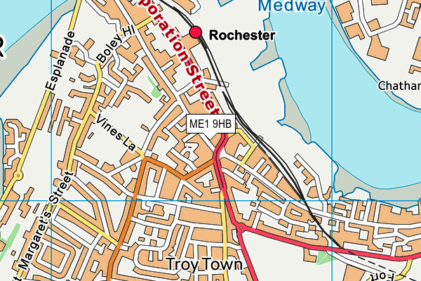 ME1 9HB map - OS VectorMap District (Ordnance Survey) ME1 9HB map - OS VectorMap District (Ordnance Survey)