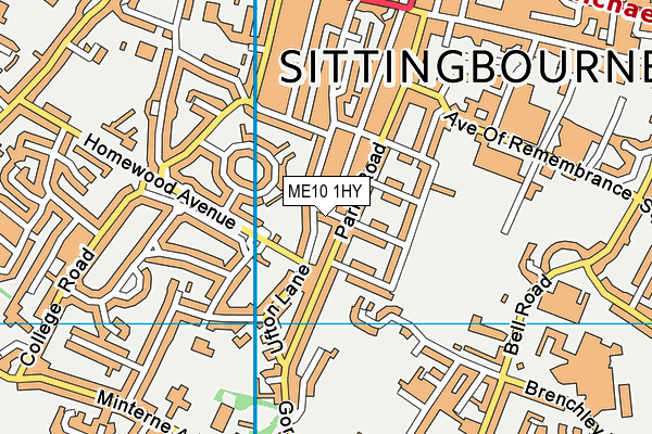 ME10 1HY map - OS VectorMap District (Ordnance Survey)