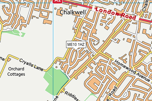 ME10 1HZ map - OS VectorMap District (Ordnance Survey)