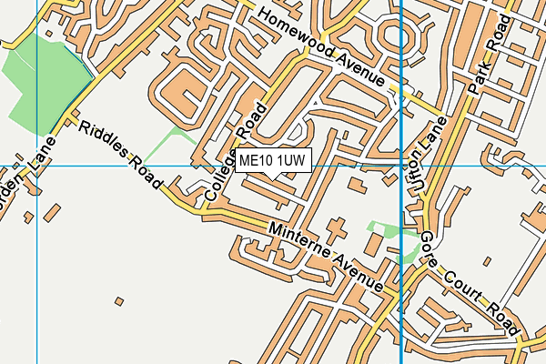 ME10 1UW map - OS VectorMap District (Ordnance Survey) ME10 1UW map - OS VectorMap District (Ordnance Survey)