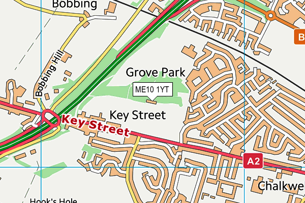ME10 1YT map - OS VectorMap District (Ordnance Survey)