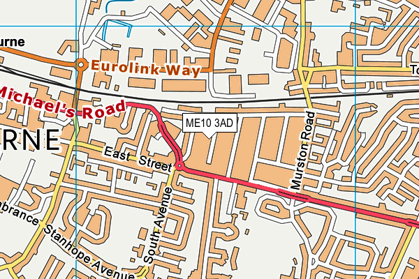 ME10 3AD map - OS VectorMap District (Ordnance Survey)