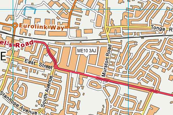 ME10 3AJ map - OS VectorMap District (Ordnance Survey) ME10 3AJ map - OS VectorMap District (Ordnance Survey)