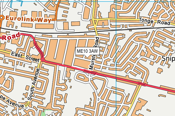 ME10 3AW map - OS VectorMap District (Ordnance Survey) ME10 3AW map - OS VectorMap District (Ordnance Survey)