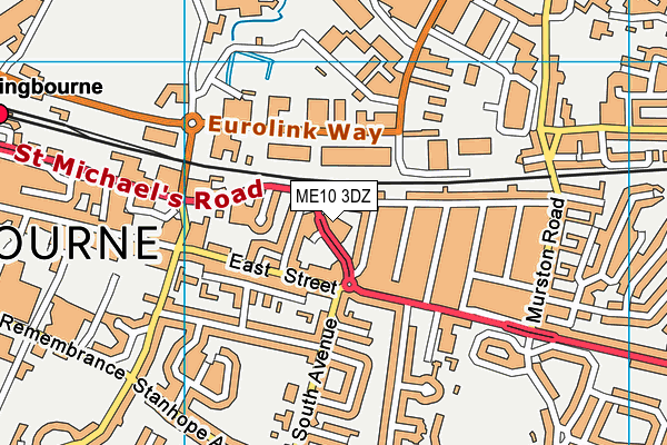 ME10 3DZ map - OS VectorMap District (Ordnance Survey) ME10 3DZ map - OS VectorMap District (Ordnance Survey)