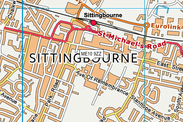 ME10 9ZZ map - OS VectorMap District (Ordnance Survey)