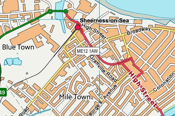 ME12 1AW map - OS VectorMap District (Ordnance Survey) ME12 1AW map - OS VectorMap District (Ordnance Survey)