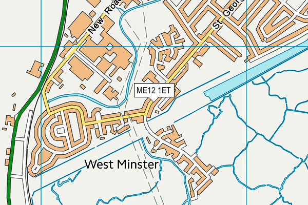 ME12 1ET map - OS VectorMap District (Ordnance Survey) ME12 1ET map - OS VectorMap District (Ordnance Survey)