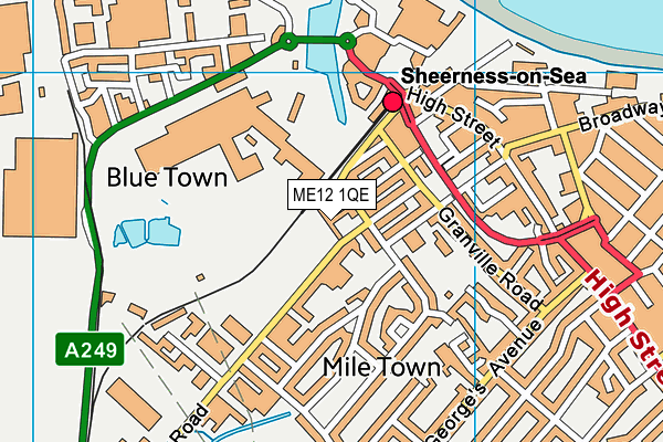 ME12 1QE map - OS VectorMap District (Ordnance Survey) ME12 1QE map - OS VectorMap District (Ordnance Survey)
