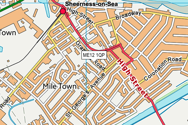 ME12 1QP map - OS VectorMap District (Ordnance Survey)
