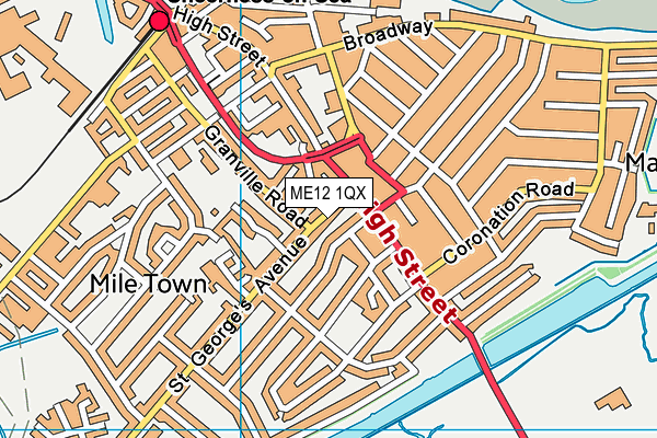 ME12 1QX map - OS VectorMap District (Ordnance Survey) ME12 1QX map - OS VectorMap District (Ordnance Survey)