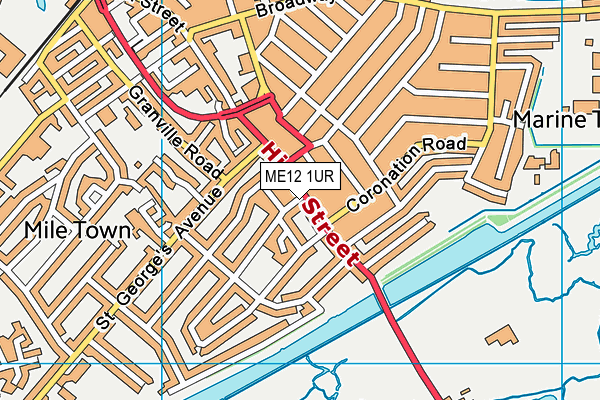 ME12 1UR map - OS VectorMap District (Ordnance Survey) ME12 1UR map - OS VectorMap District (Ordnance Survey)