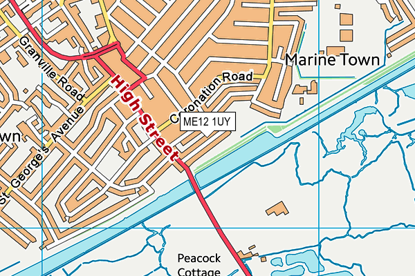 ME12 1UY map - OS VectorMap District (Ordnance Survey) ME12 1UY map - OS VectorMap District (Ordnance Survey)