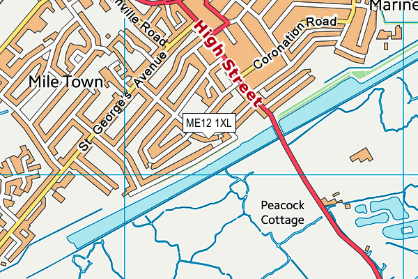 ME12 1XL map - OS VectorMap District (Ordnance Survey) ME12 1XL map - OS VectorMap District (Ordnance Survey)