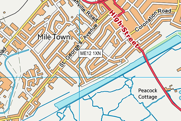 ME12 1XN map - OS VectorMap District (Ordnance Survey) ME12 1XN map - OS VectorMap District (Ordnance Survey)