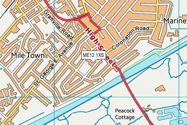 ME12 1XS map - OS VectorMap District (Ordnance Survey) ME12 1XS map - OS VectorMap District (Ordnance Survey)