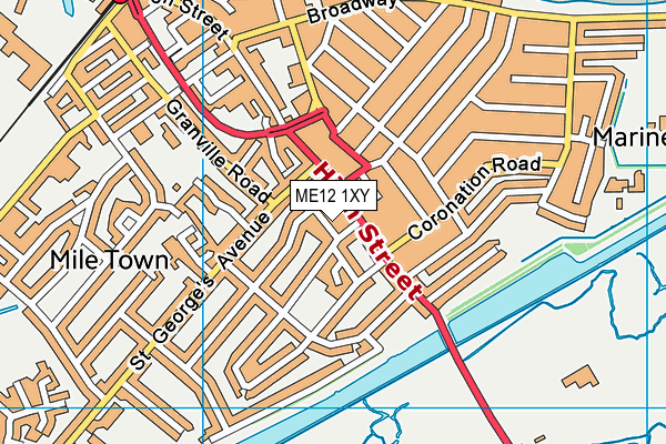 ME12 1XY map - OS VectorMap District (Ordnance Survey) ME12 1XY map - OS VectorMap District (Ordnance Survey)