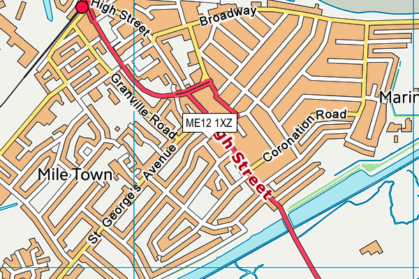 ME12 1XZ map - OS VectorMap District (Ordnance Survey) ME12 1XZ map - OS VectorMap District (Ordnance Survey)